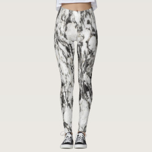 Granite texture Background of marble in black Leggings