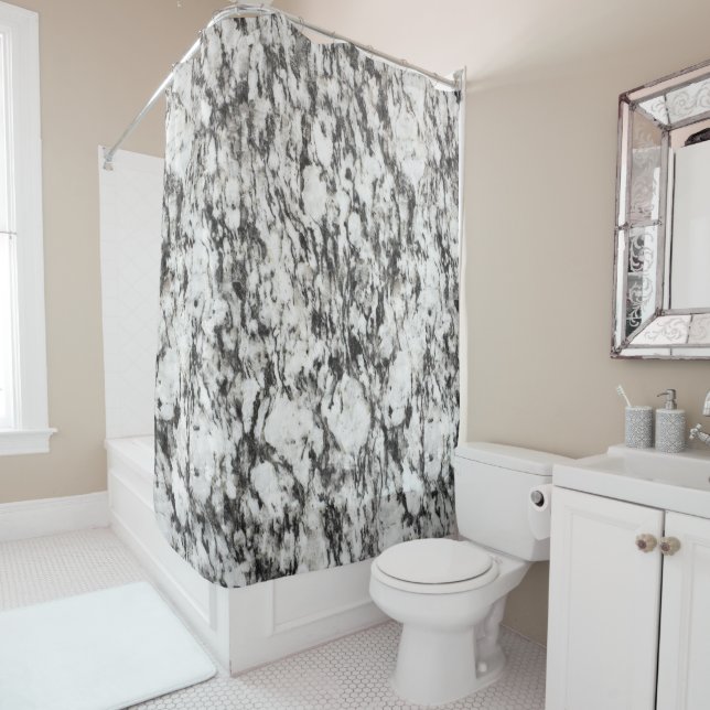 Granite texture | Background of marble in black Shower Curtain (In Situ)