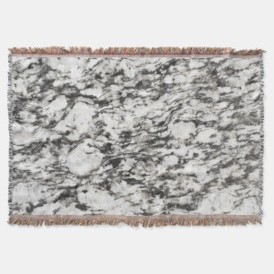 Granite texture Background of marble in black Throw Blanket