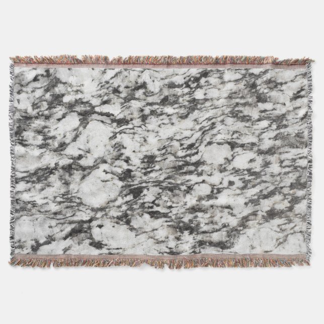 Granite texture | Background of marble in black Throw Blanket (Front)