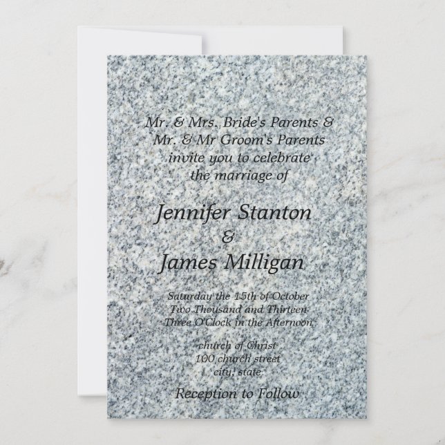 Granite texture invitation (Front)