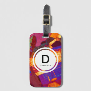 Granite Thin Section Rock Texture Monogram Luggage Tag