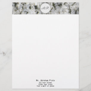 Granite White with Monogram and Address Customised Letterhead