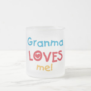 Granma Loves Me T-shirts and Gifts Frosted Glass Coffee Mug