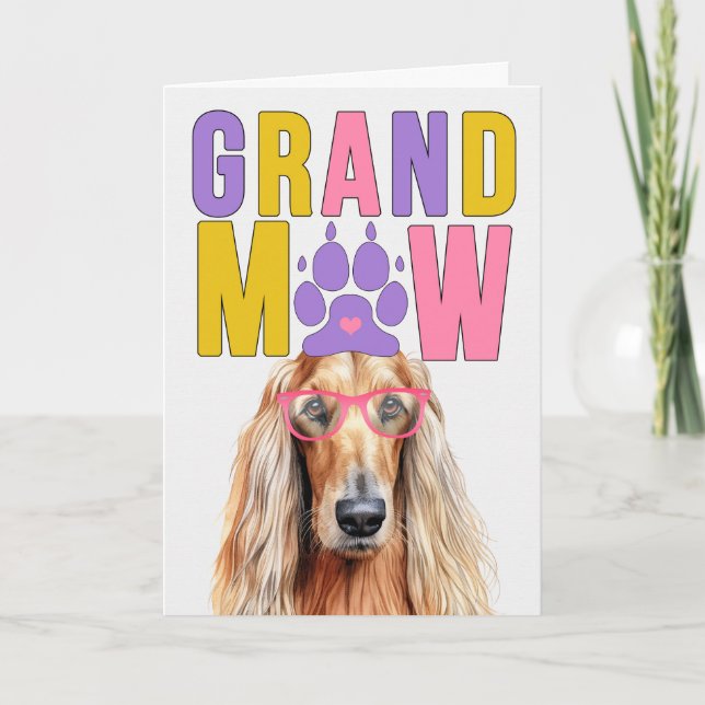 GranMAW Afghan Hound GrandDOG Grandparents Day Holiday Card (Front)