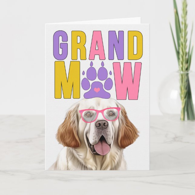 GranMAW Clumber Spaniel GrandDOG Grandparents Day Holiday Card (Front)