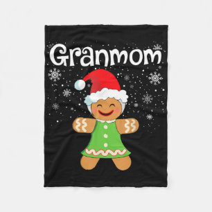 Granmom Gingerbread Family Matching Christmas Wome Fleece Blanket