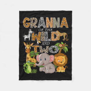 Granna Of The Wild And Two Zoo Safari Jungle Birth Fleece Blanket