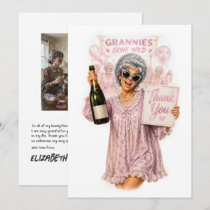 Grannies Gone Wild Funny Bachelorette Party Thank You Card