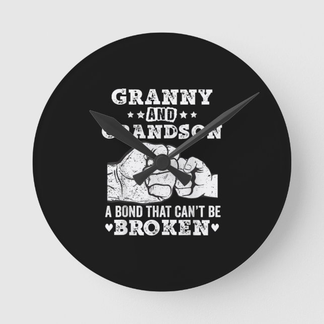 Granny And Grandson A Bond That Cant Be Broken Round Clock (Front)