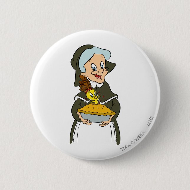 Granny and TWEETY™ Pie 6 Cm Round Badge (Front)