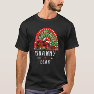 Granny Bear Christmas Rainbow Leopard Family Chris T-Shirt