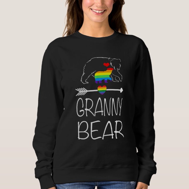 Granny Bear Proud Mum Rainbow Flag Lgbt Pride Sweatshirt (Front)