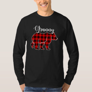 Granny Bear Red Plaid Christmas Costume Matching F T-Shirt