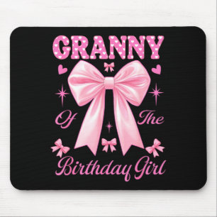 Granny birthday girl matching coquette pink bow mouse mat