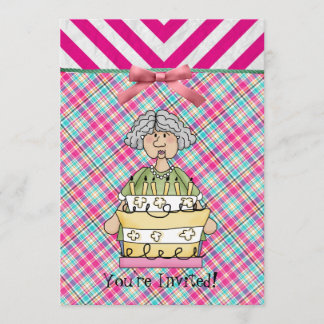 Granny Cake birthday invitation