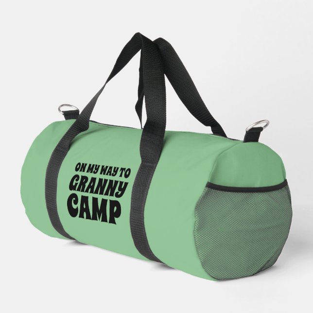 Granny Camp Retro Green Duffle Bag (Right Corner)