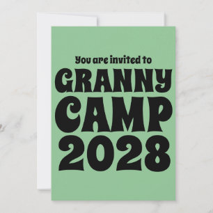 Granny Camp Retro Green  Invitation