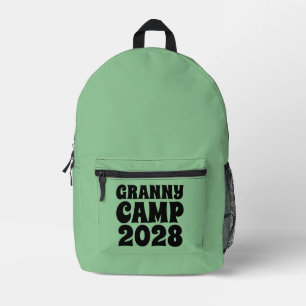 Granny Camp Retro Green Printed Backpack
