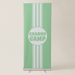 Granny Camp Retro Green Striped Retractable Banner