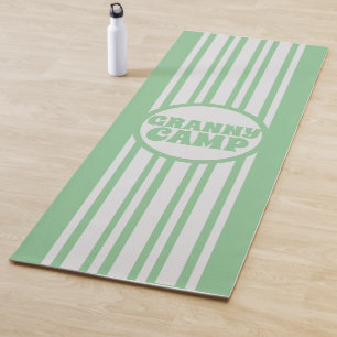 Granny Camp Retro Green Text Yoga Mat
