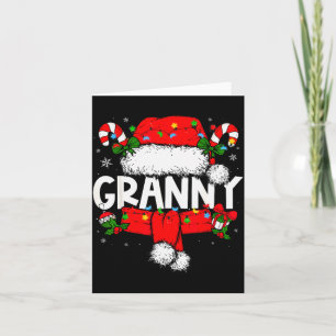 Granny Christmas Pajama Santa Claus Family Matchin Card