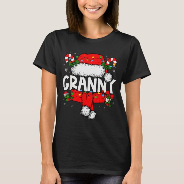 Granny Christmas Pajama Santa Claus Family Matchin T-Shirt (Front)