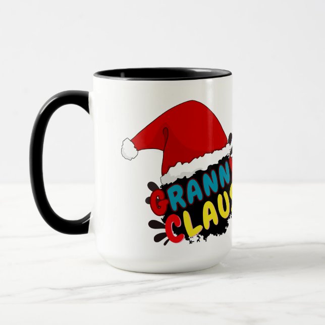 granny claus christmas gift, mug (Left)