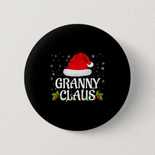 Granny Claus Christmas Lights Santa Pajama Family  6 Cm Round Badge