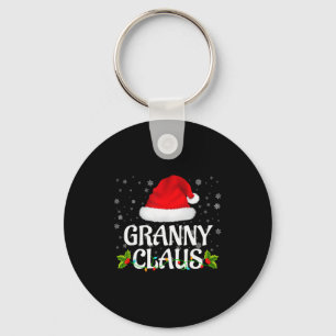 Granny Claus Christmas Lights Santa Pajama Family  Key Ring