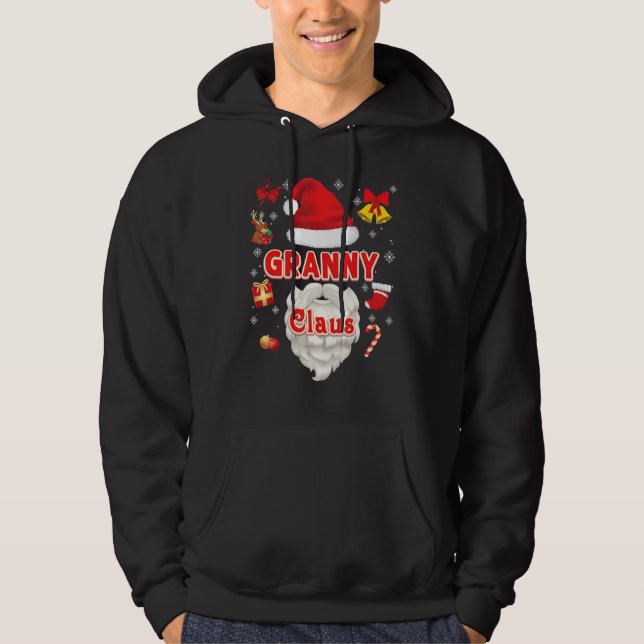 Granny Claus Christmas Santa Merry Xmas Ugly Sweat Hoodie (Front)