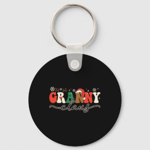 Granny Claus Groovy Christmas Santa Matching Famil Key Ring