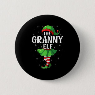 Granny Elf Christmas Grandma Women Elf Squad Xmas  6 Cm Round Badge
