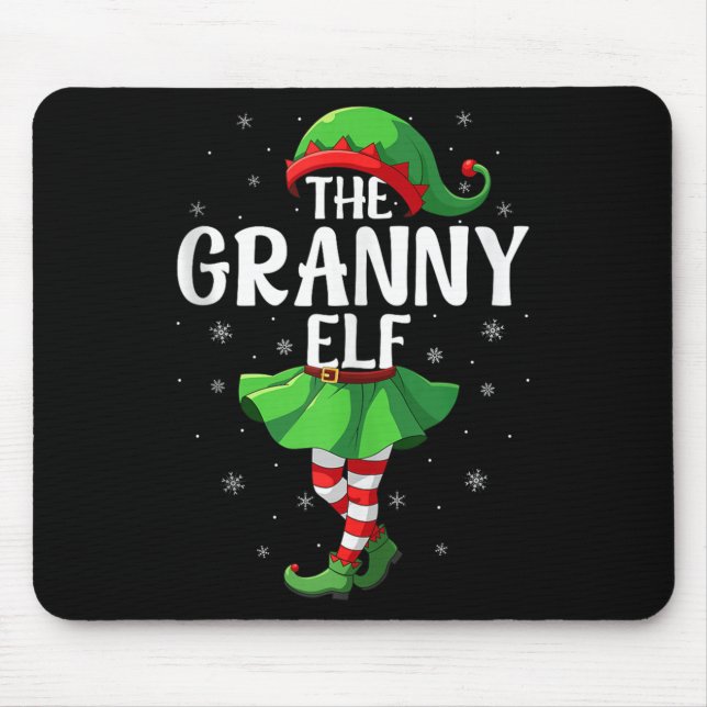Granny Elf Christmas Grandma Women Elf Squad Xmas  Mouse Mat (Front)