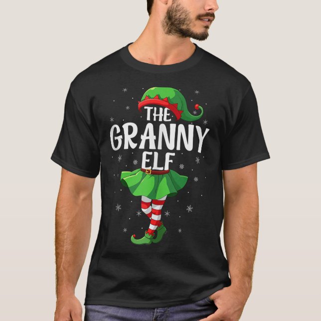 Granny Elf Christmas Grandma Women Elf Squad Xmas  T-Shirt (Front)