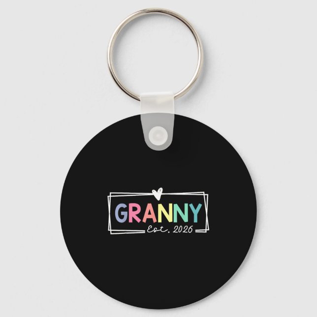 Granny Est 2026 Promoted To Grandma 2026 For Grand Key Ring (Front)