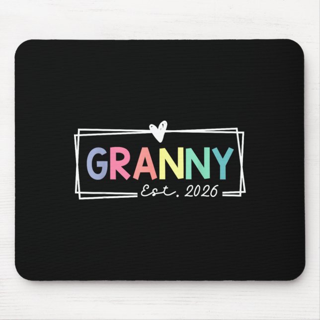 Granny Est 2026 Promoted To Grandma 2026 For Grand Mouse Mat (Front)