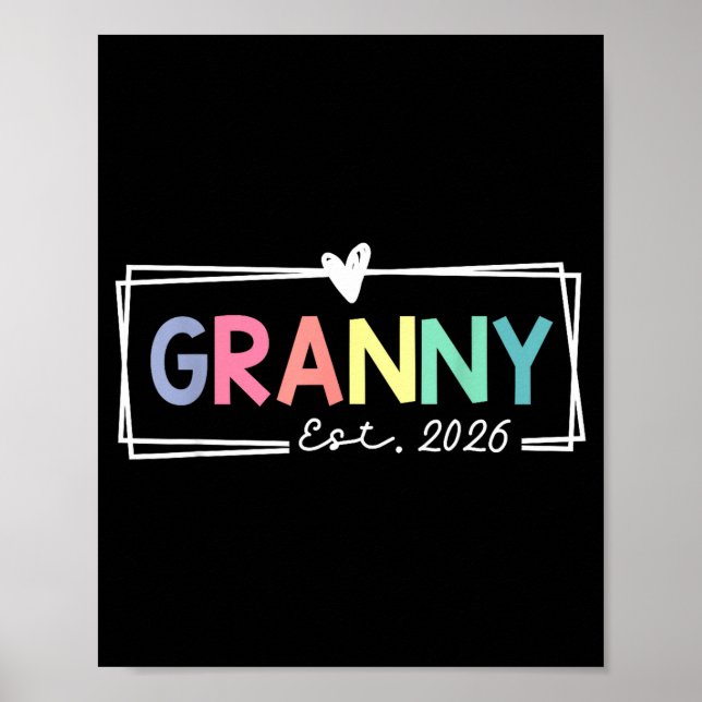 Granny Est 2026 Promoted To Grandma 2026 For Grand Poster (Front)