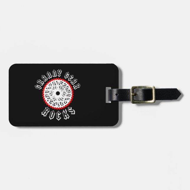 Granny Gear Rocks Cycling Luggage Tag (Front Horizontal)