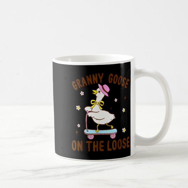 Granny Goose On The Loose Funny Birthday Matching  Coffee Mug (Right)
