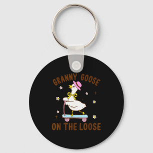 Granny Goose On The Loose Funny Birthday Matching  Key Ring