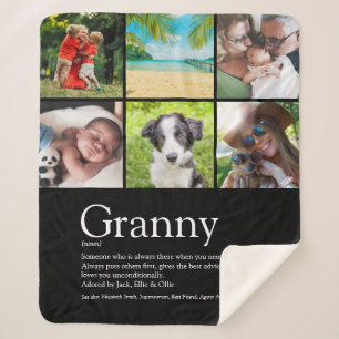 Granny, Grandma Definition Photo Collage Sherpa Blanket