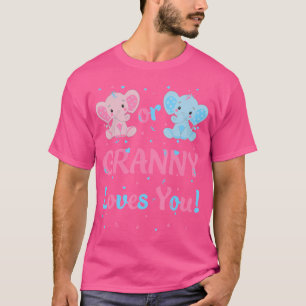 Granny Grandma Gender Reveal Pink Or Blue Matching T-Shirt