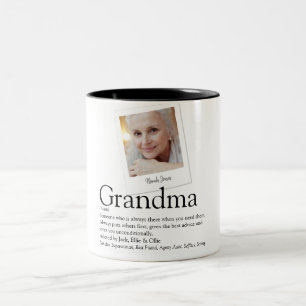 Granny Grandma Grandmother Definition Photo Two-Tone Coffee Mug