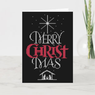 Granny Knit Religious Christian - Merry Christmas Holiday Card