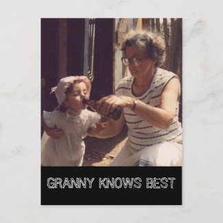 Granny Knows Best Postcard