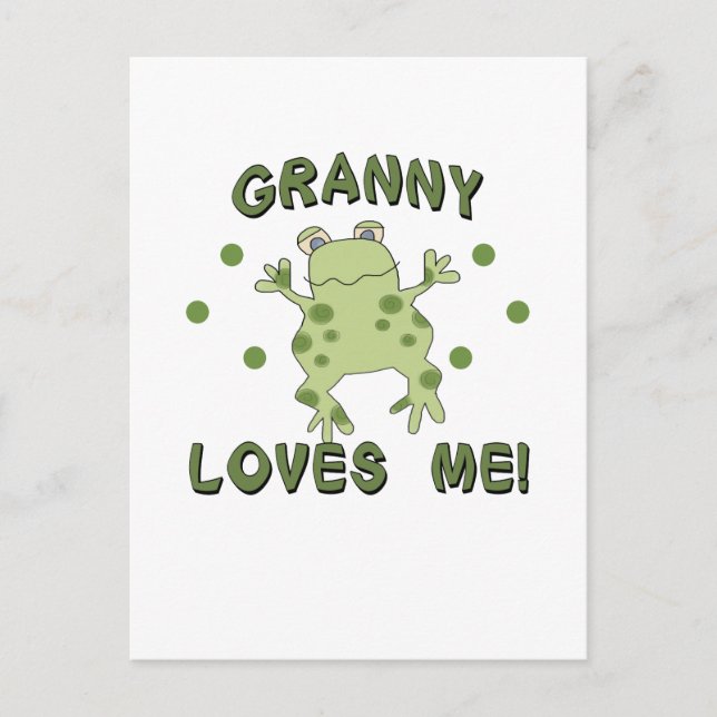 Granny Loves Me Frog Postcard (Front)