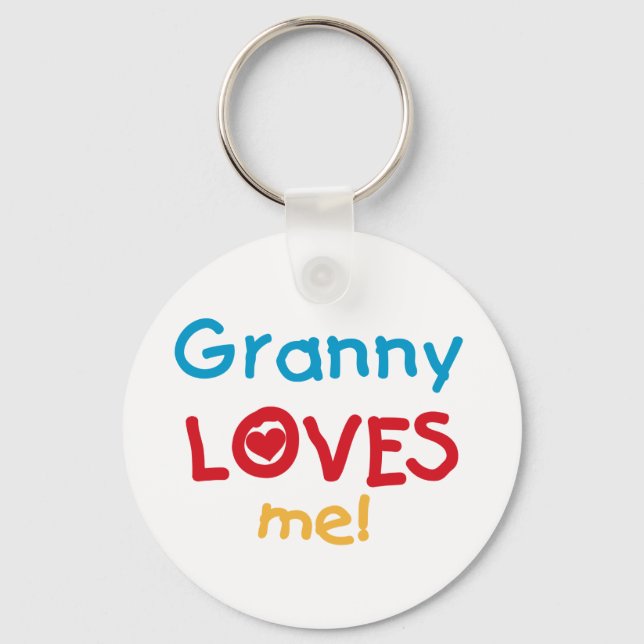 Granny Loves Me Tshirts and Gifts Key Ring (Front)