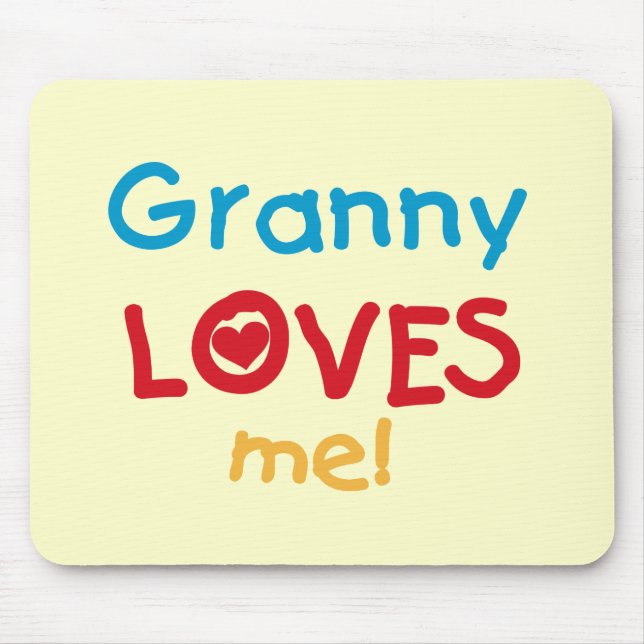 Granny Loves Me Tshirts and Gifts Mouse Mat (Front)