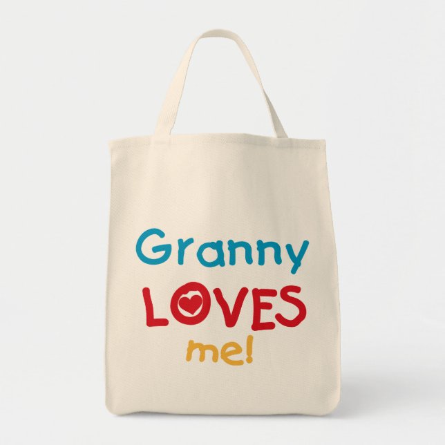 Granny Loves Me Tshirts and Gifts Tote Bag (Front)